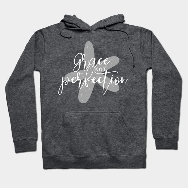 Grace Not Perfection - Grey - Starfish Art Hoodie by Lovelier By Mal